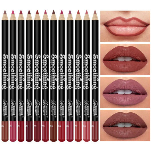 12-Piece Lipstick Lip Liner and Matte Lip Gloss Set
