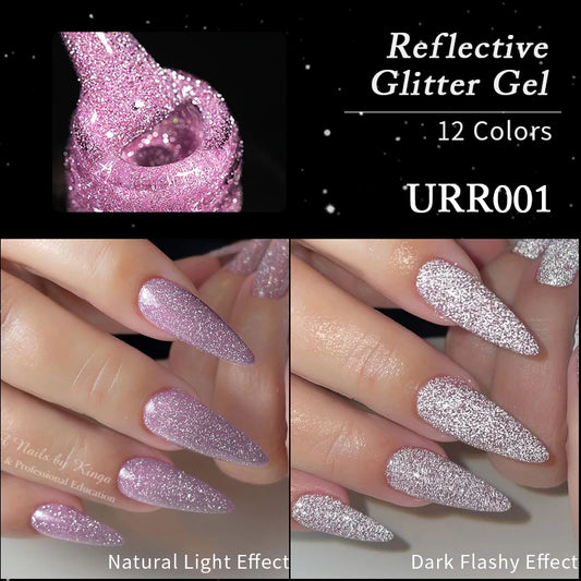 UR SUGAR 7.5ml Reflective Glitter Pink Sequin Gel Polish