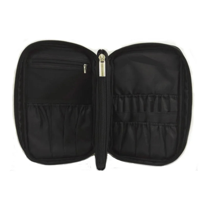 Professional Nylon Cosmetic Bag - Travel Toiletry & Brush Organizer
