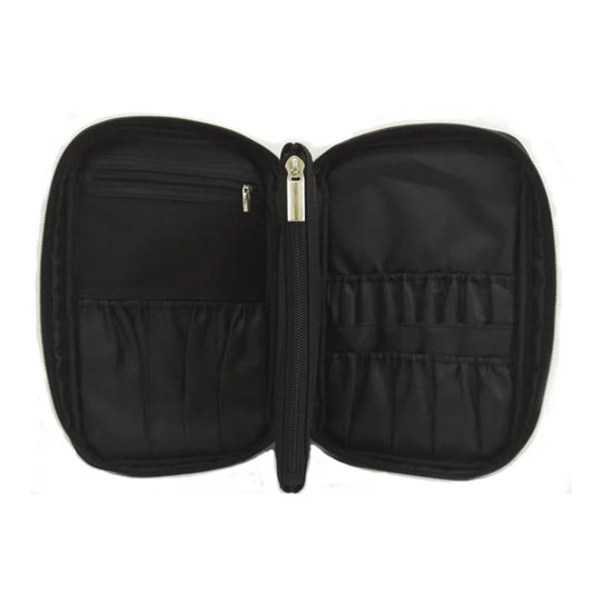 Professional Nylon Cosmetic Bag - Travel Toiletry & Brush Organizer