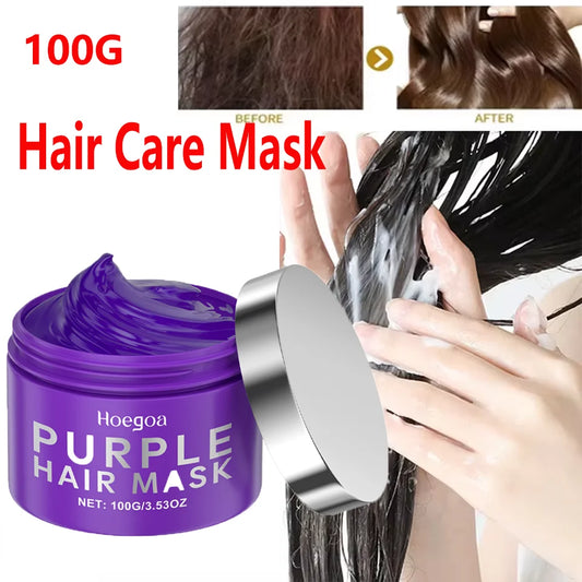 Purple Keratin Hair Mask - Smooth Repair Care for Frizzy Hair