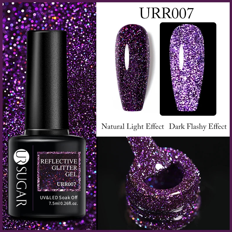 UR SUGAR 7.5ml Reflective Glitter Pink Sequin Gel Polish