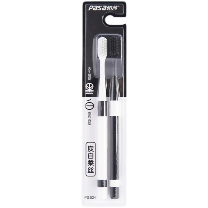 Bamboo Charcoal Toothbrush Set - Ultra-Fine Soft Bristle Family Pack