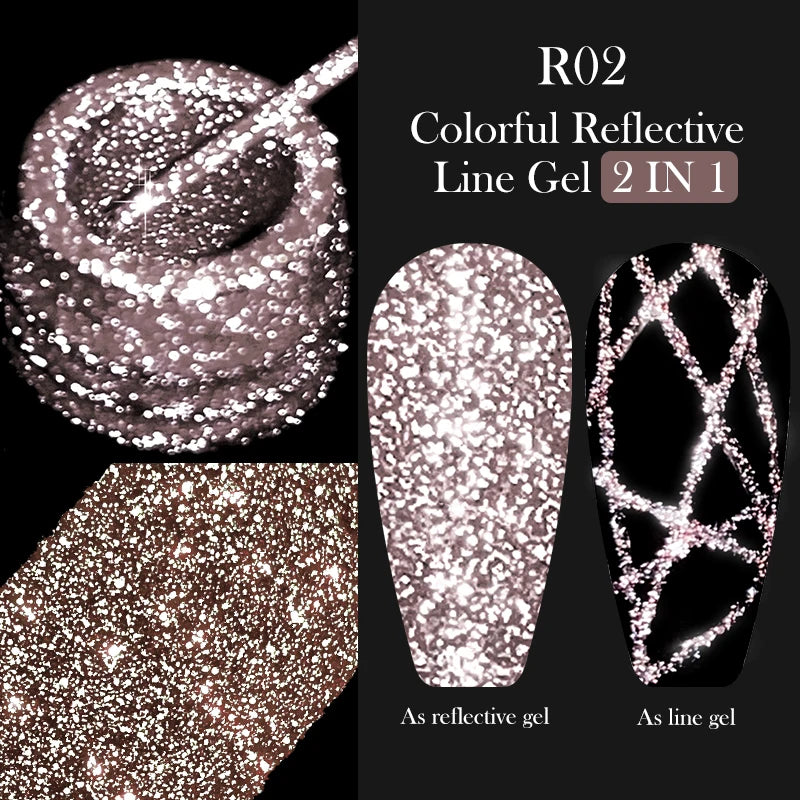 LILYCUTE 5ml Metallic Painting Liner Gel - Gold Silver Nail Art