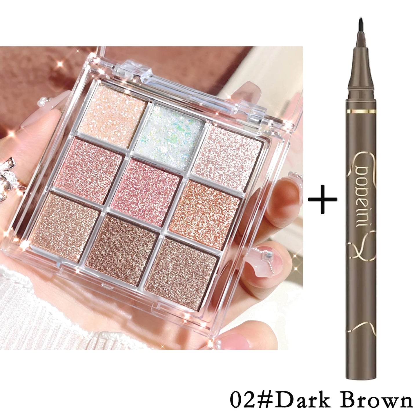 Pearlescent Glitter Highlighter Eyeshadow Palette - Dazzling Makeup