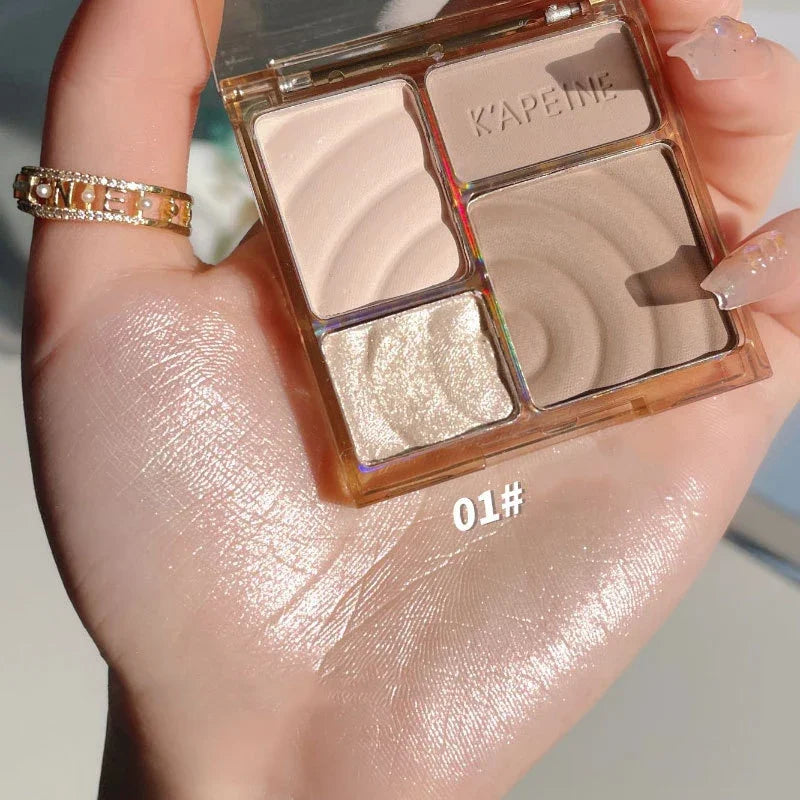 4-Color Blush Highlighter Contour Palette