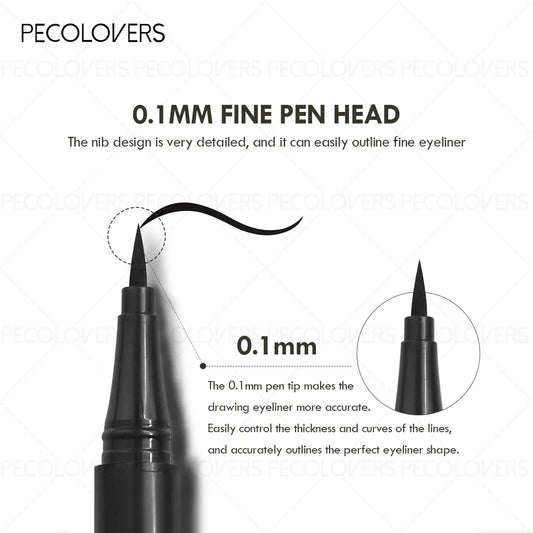 3-Piece Black Liquid Eyeliner Pen Set - High Pigment Eye Makeup
