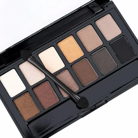 12-Color Natural Nudes Eyeshadow Palette - Matte Shimmer Makeup