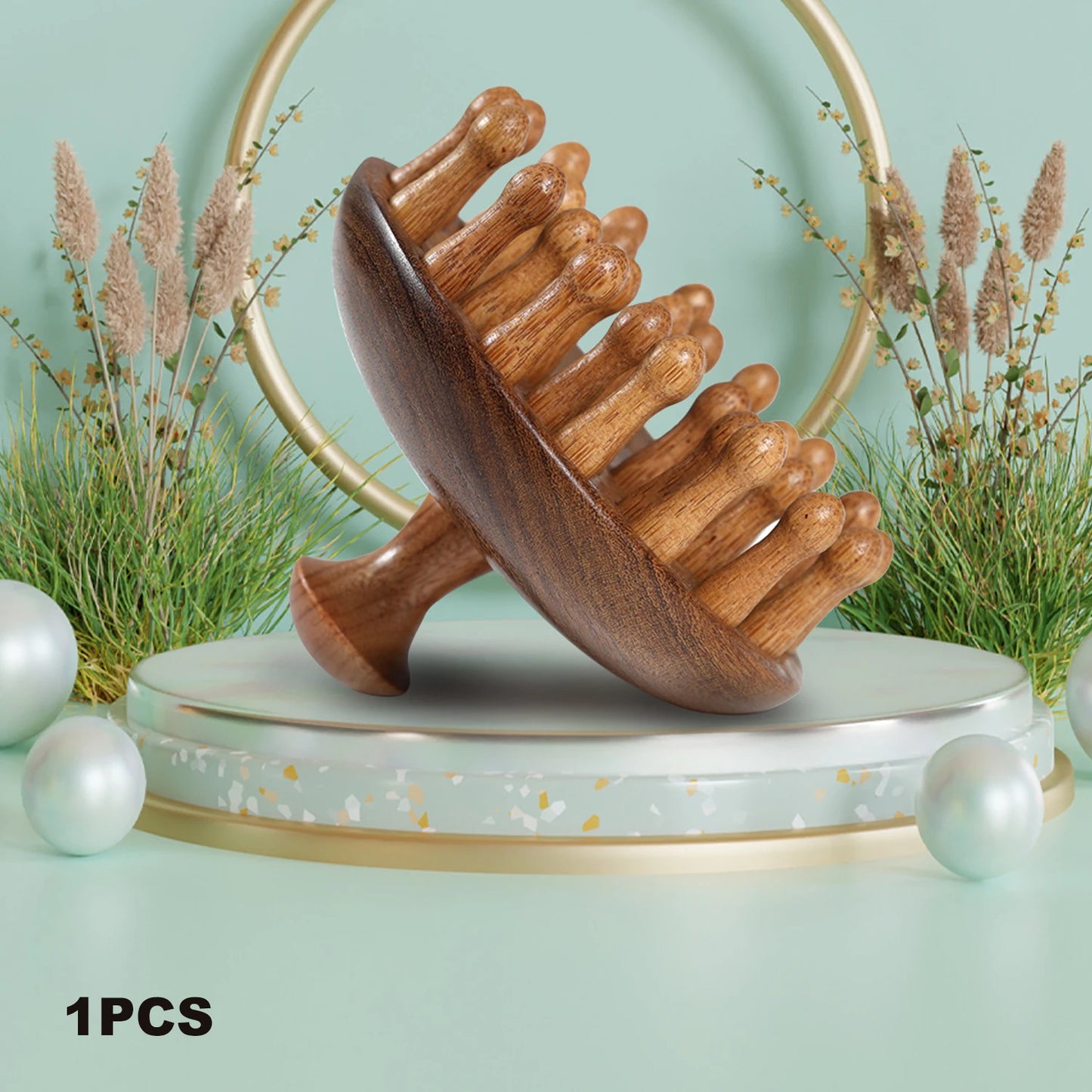 Sandalwood Scalp Massage Comb - Anti-Static Wooden Gua Sha Brush