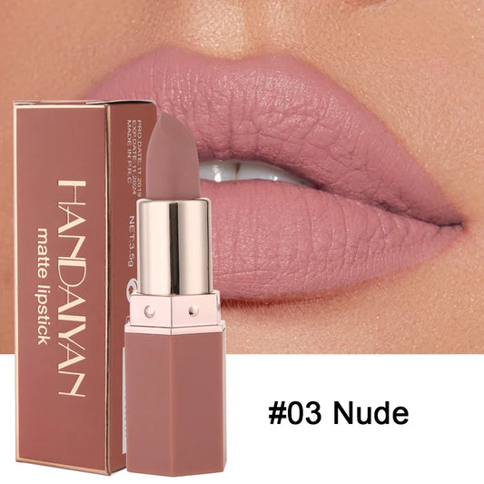 Handaiyan 6-Color Waterproof Velvet Nude Lipstick Set