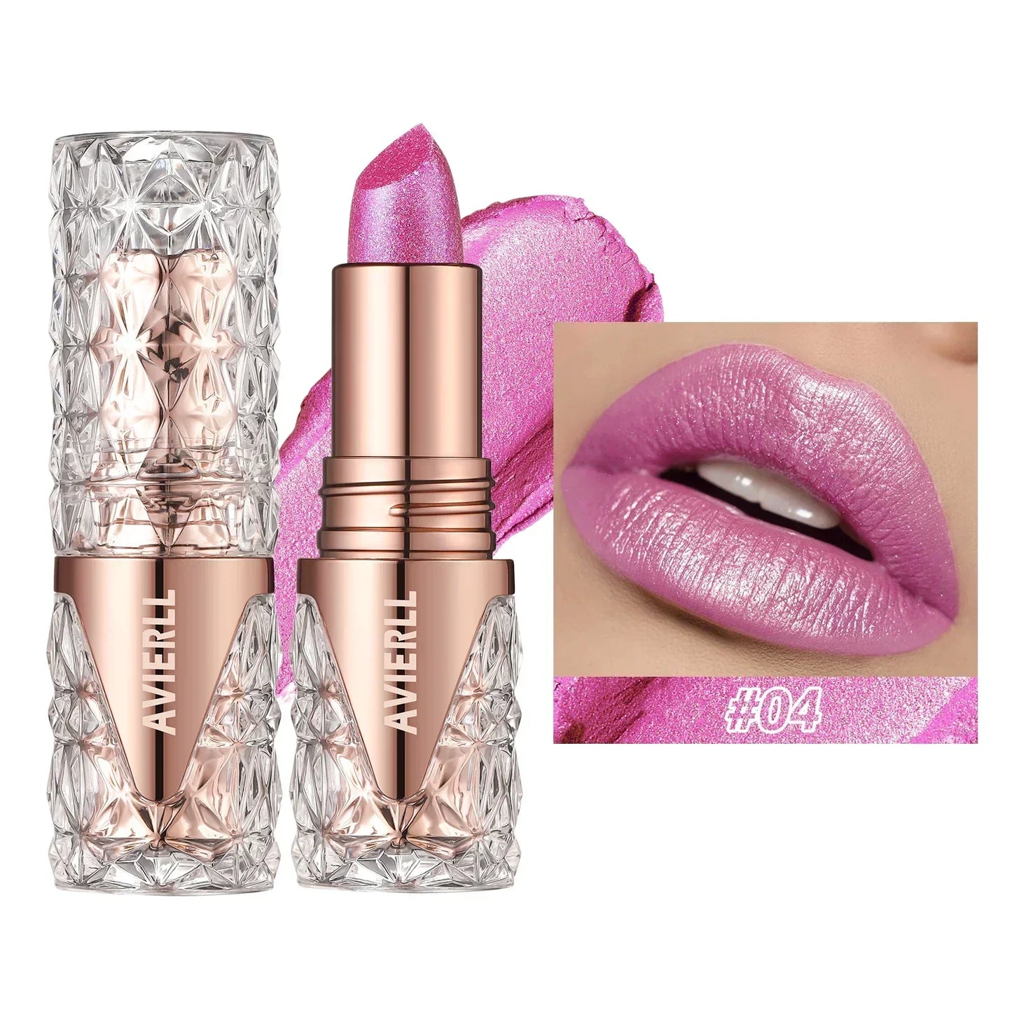 Quicksand Gold Glitter Lipstick - Silky Grapefruit Orange Shine