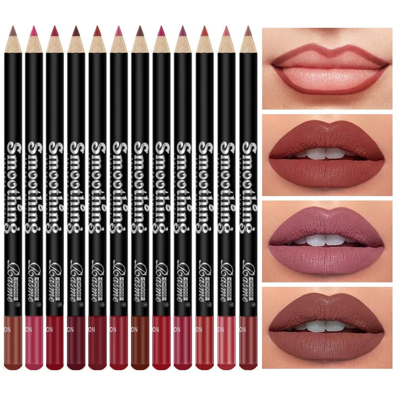12-Piece Lipstick Lip Liner and Matte Lip Gloss Set