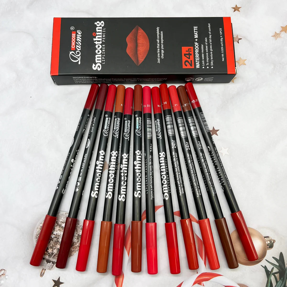 12-Piece Lipstick Lip Liner and Matte Lip Gloss Set