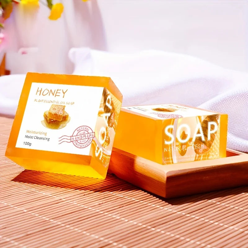Natural Honey Handmade Soap Set - 2 x 100g Essential Oil Bars