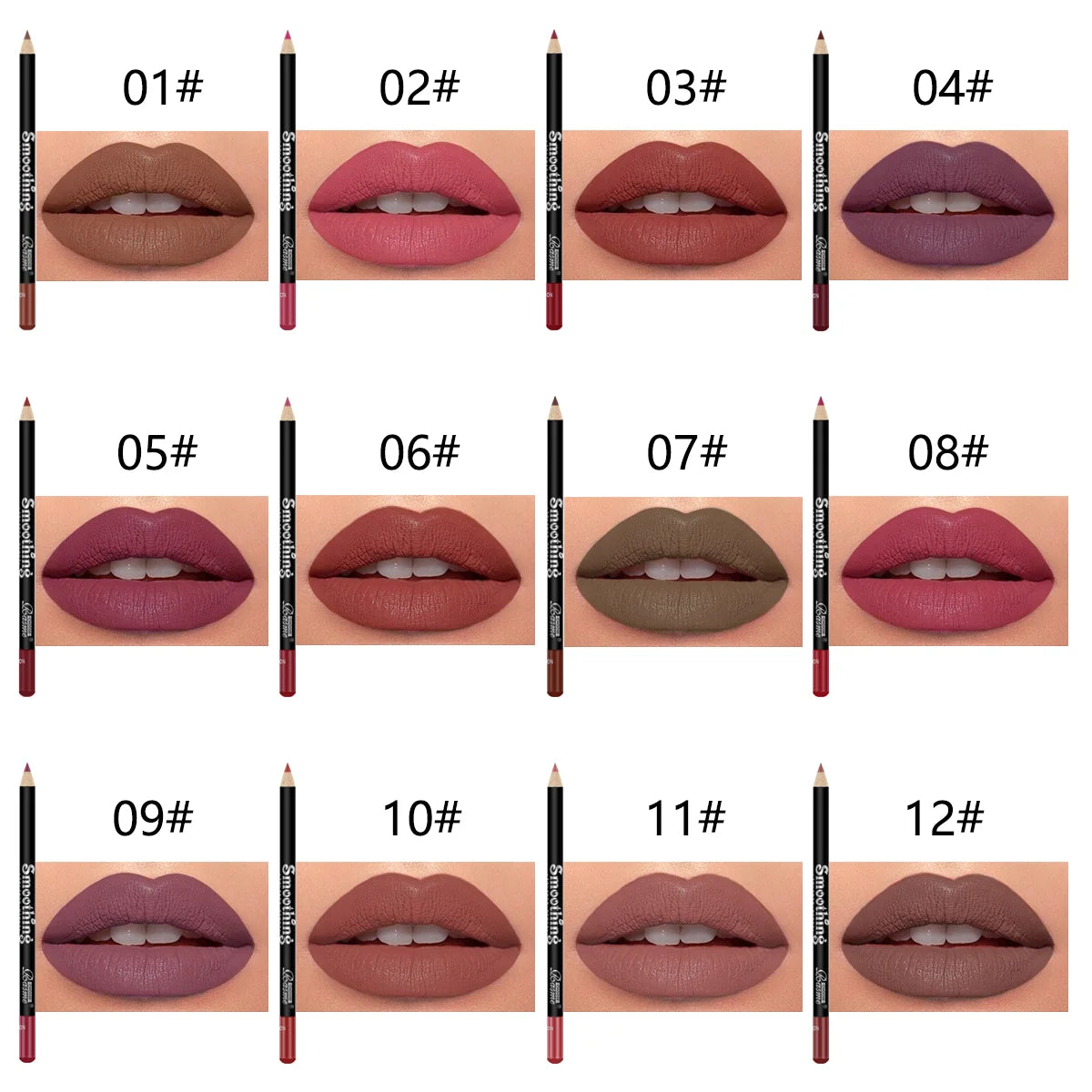 12-Piece Lipstick Lip Liner and Matte Lip Gloss Set