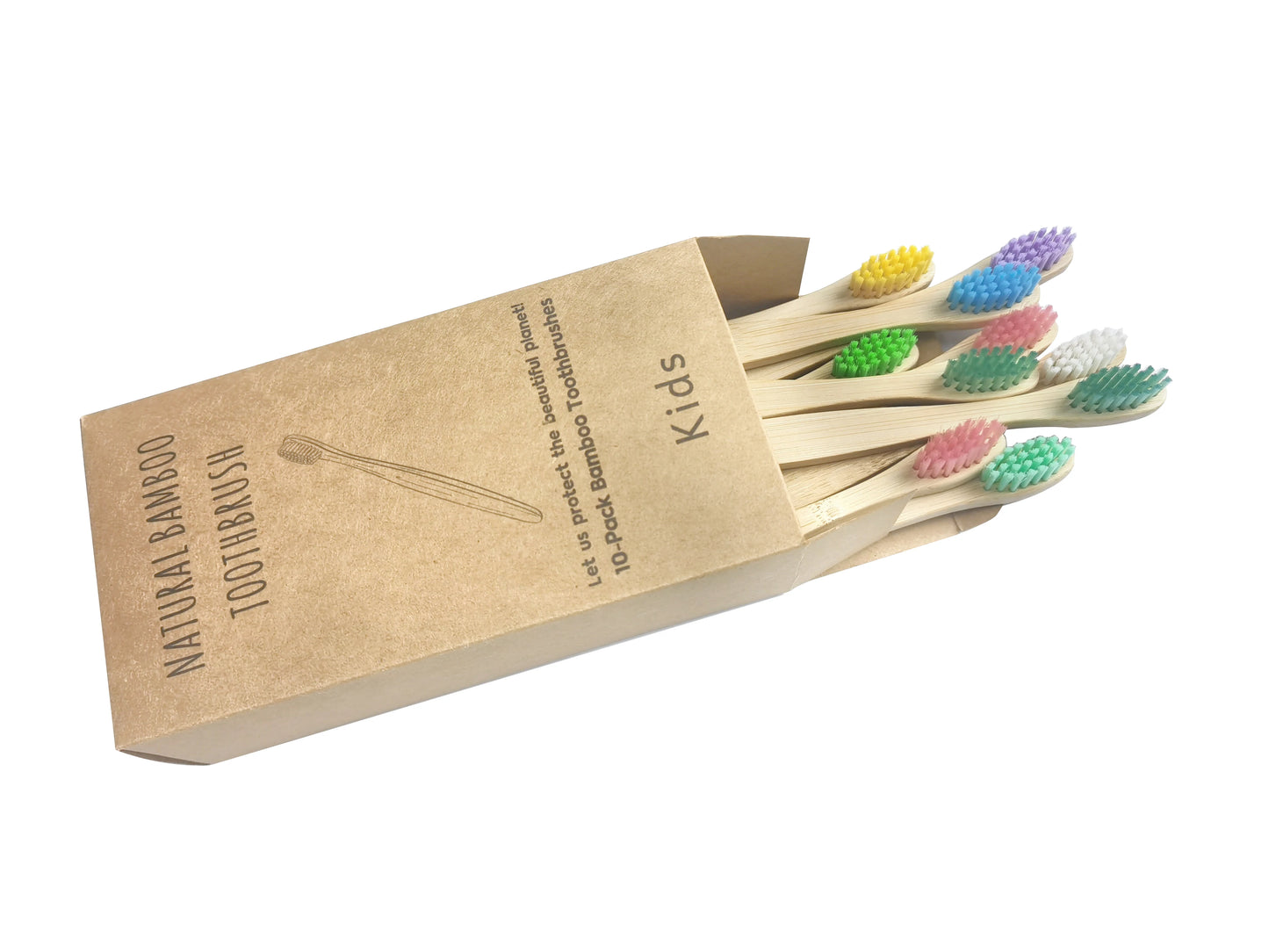 Kids Organic Bamboo Toothbrush - Soft Bristle Eco-Friendly Handle