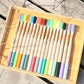 5 or 10 Piece Bamboo Fiber Toothbrush Set - Medium Soft Bristles