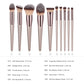 Champagne 14-Piece Makeup Brush Set - Kabuki Blending Beauty Tools