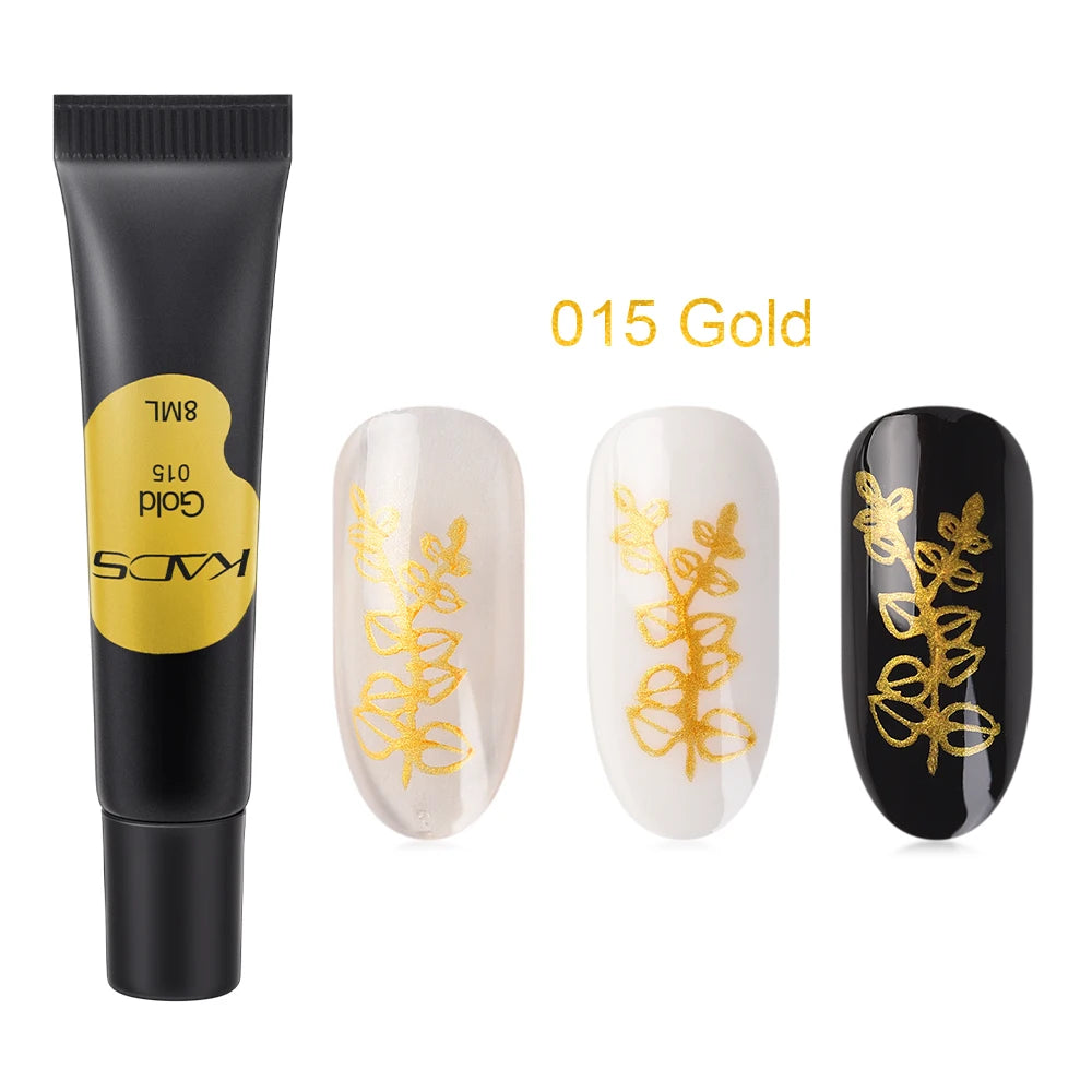 KADS 8ml Stamping Gel Polish - Black White Nail Art Paint