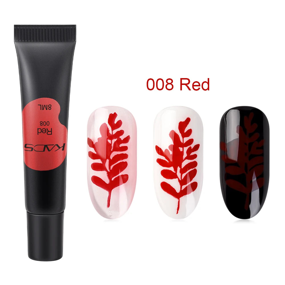 KADS 8ml Stamping Gel Polish - Black White Nail Art Paint