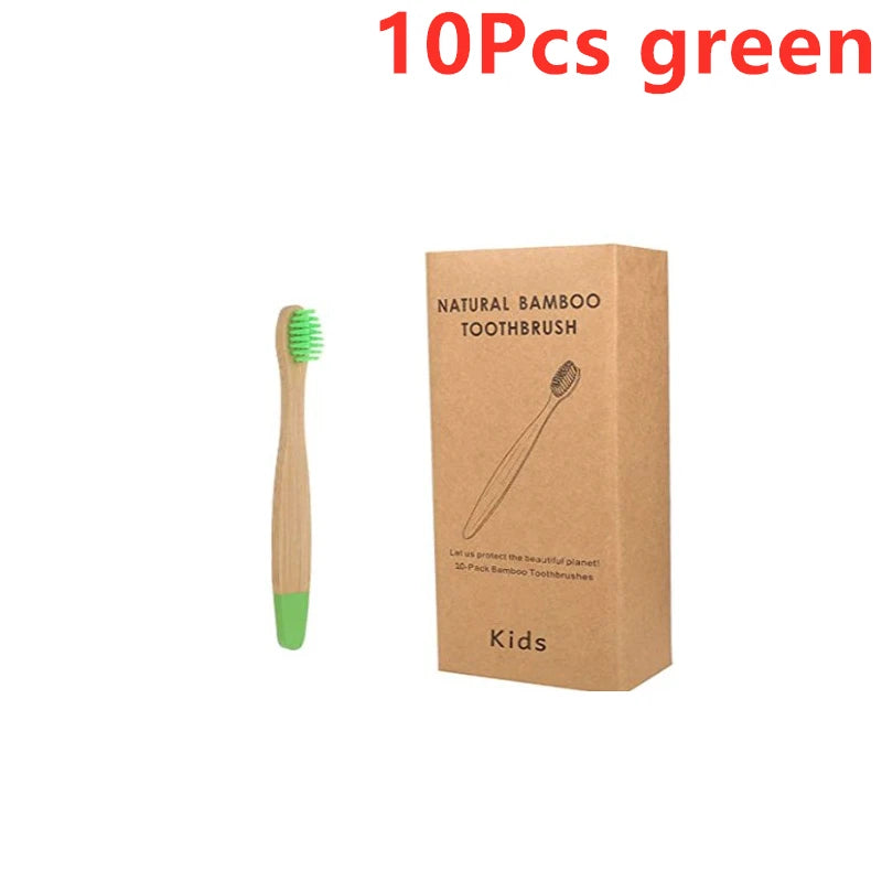 Kids Organic Bamboo Toothbrush - Soft Bristle Eco-Friendly Handle