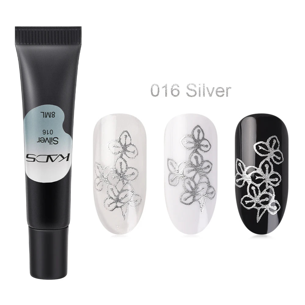 KADS 8ml Stamping Gel Polish - Black White Nail Art Paint