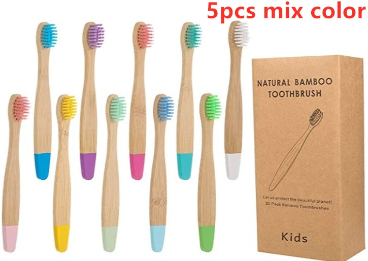 Kids Organic Bamboo Toothbrush - Soft Bristle Eco-Friendly Handle