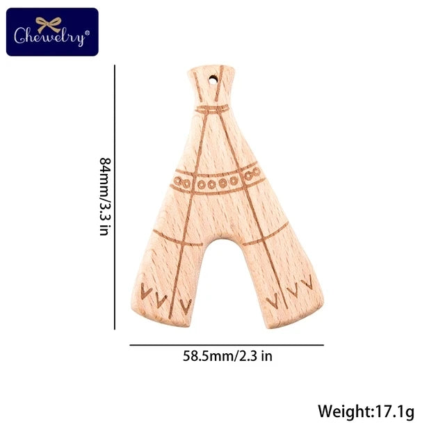 10-Piece Wooden Animal Baby Teether Set - Beech Grasping Toy