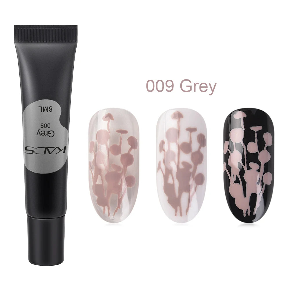 KADS 8ml Stamping Gel Polish - Black White Nail Art Paint