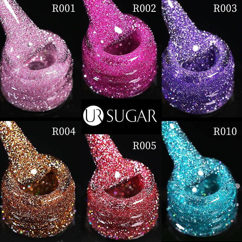 UR SUGAR 7.5ml Reflective Glitter Pink Sequin Gel Polish