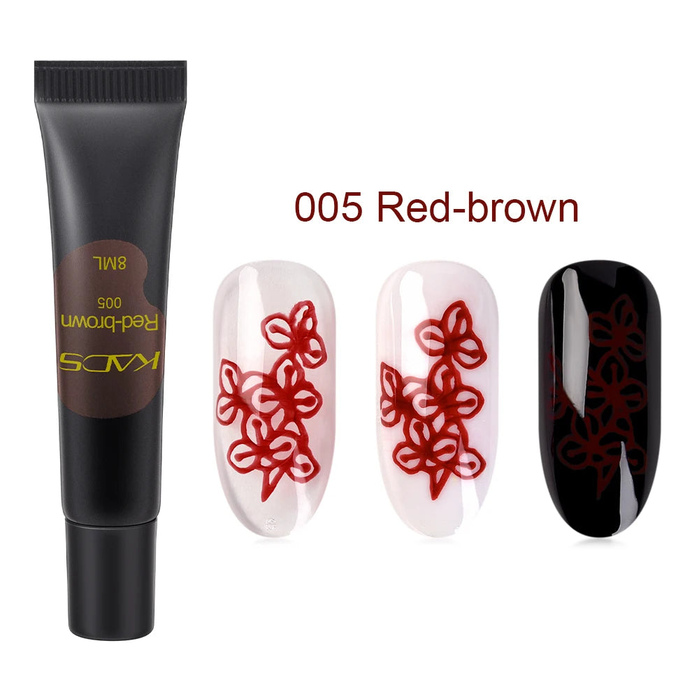 KADS 8ml Stamping Gel Polish - Black White Nail Art Paint