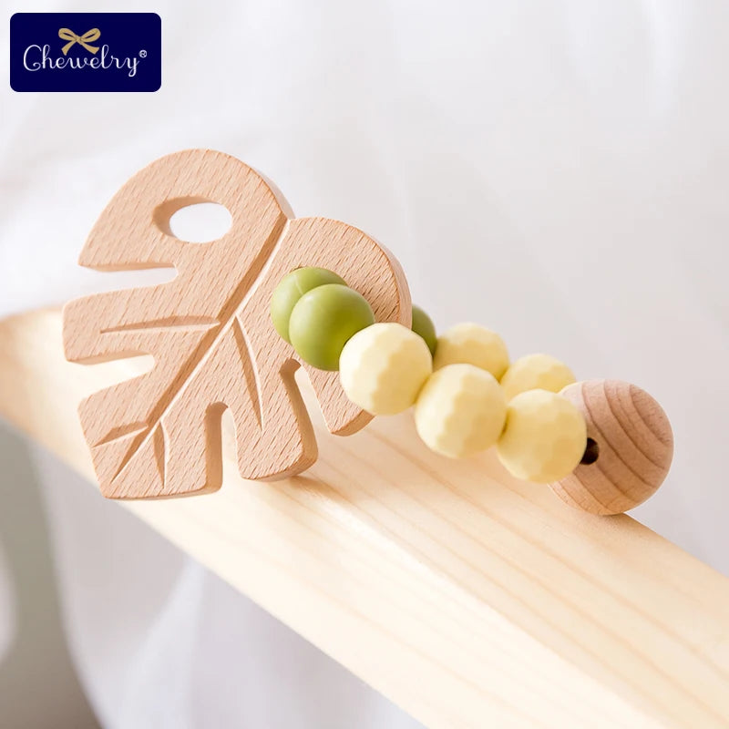 10-Piece Wooden Animal Baby Teether Set - Beech Grasping Toy