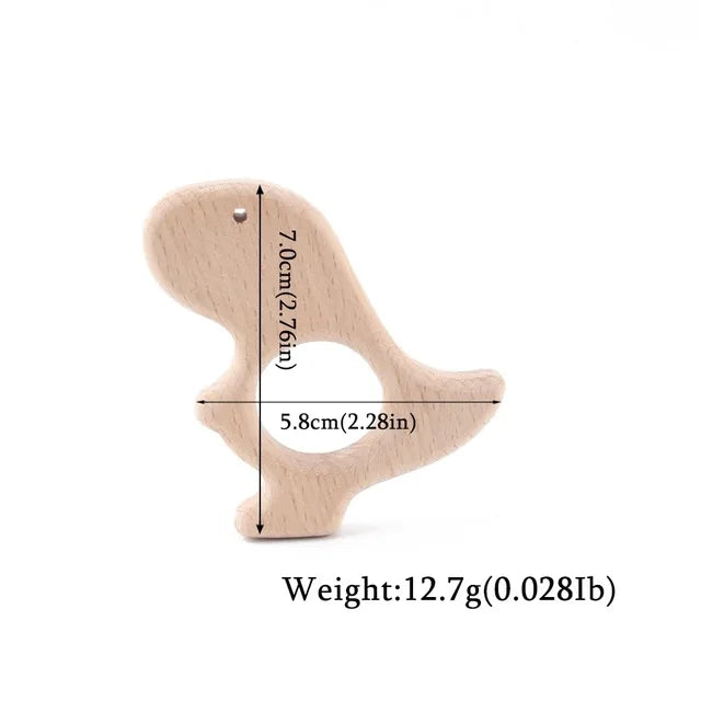 10-Piece Wooden Animal Baby Teether Set - Beech Grasping Toy
