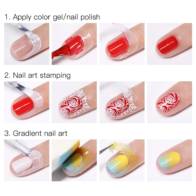 LILYCUTE Peel-Off Nail Latex Tape - Anti-Overflow Manicure Guard