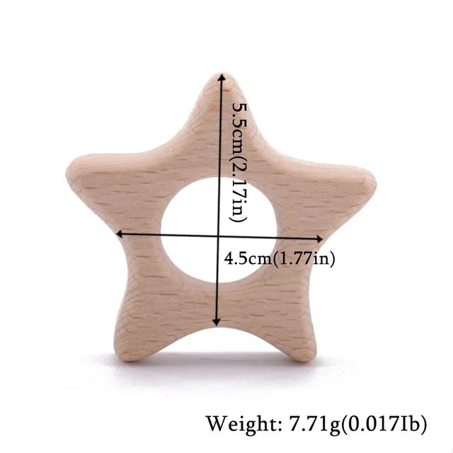 10-Piece Wooden Animal Baby Teether Set - Beech Grasping Toy