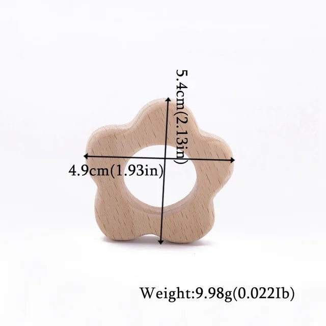 10-Piece Wooden Animal Baby Teether Set - Beech Grasping Toy