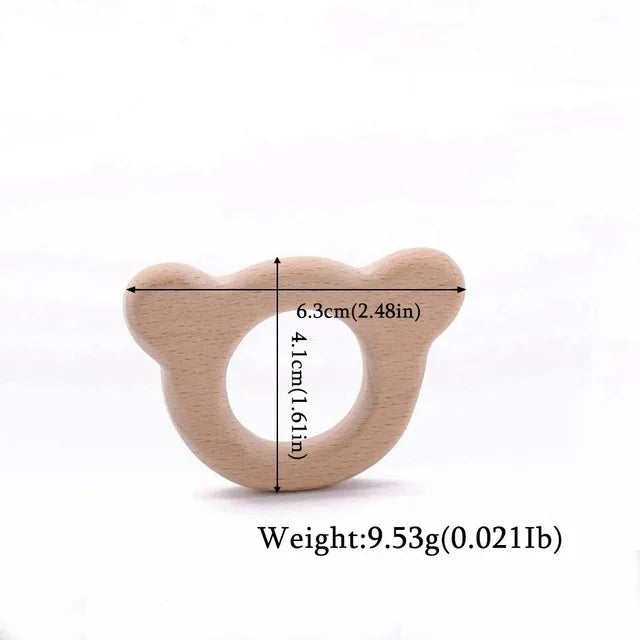 10-Piece Wooden Animal Baby Teether Set - Beech Grasping Toy