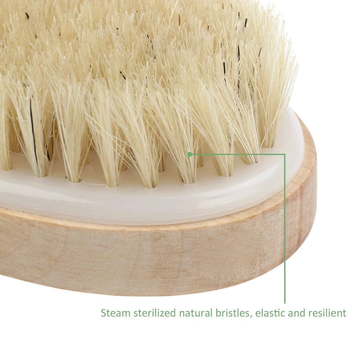 Natural Bristle Wooden Shower Brush - Dry Skin Body Spa Brush