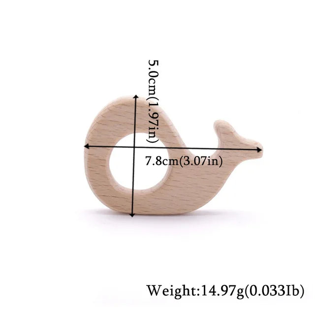 10-Piece Wooden Animal Baby Teether Set - Beech Grasping Toy