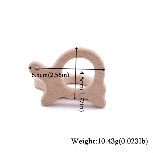 10-Piece Wooden Animal Baby Teether Set - Beech Grasping Toy