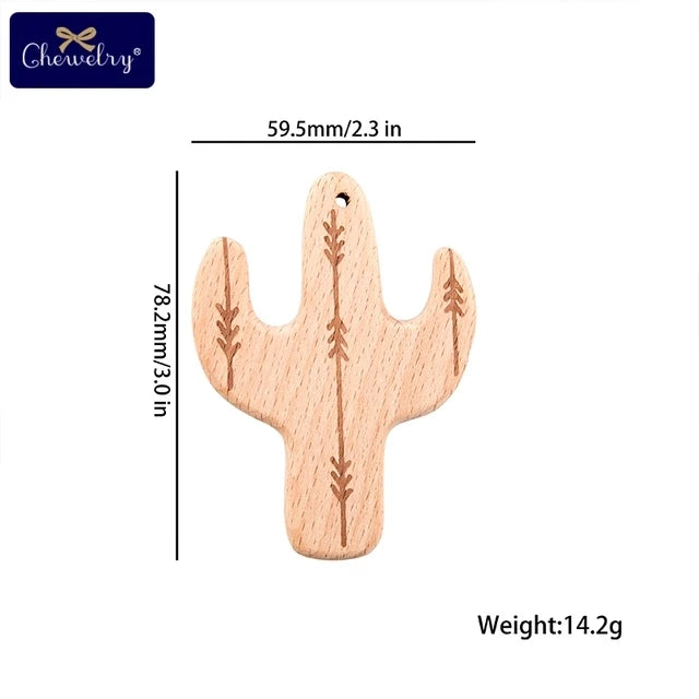 10-Piece Wooden Animal Baby Teether Set - Beech Grasping Toy