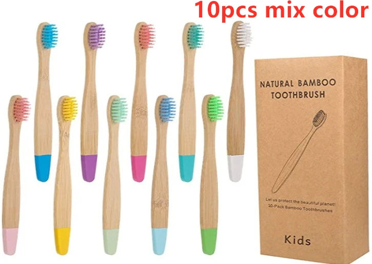 Kids Organic Bamboo Toothbrush - Soft Bristle Eco-Friendly Handle