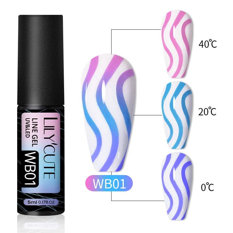 LILYCUTE 5ml Reflective Glitter Liner Gel - Champagne Nail Art