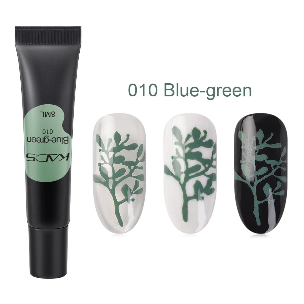 KADS 8ml Stamping Gel Polish - Black White Nail Art Paint