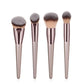 Champagne 14-Piece Makeup Brush Set - Kabuki Blending Beauty Tools