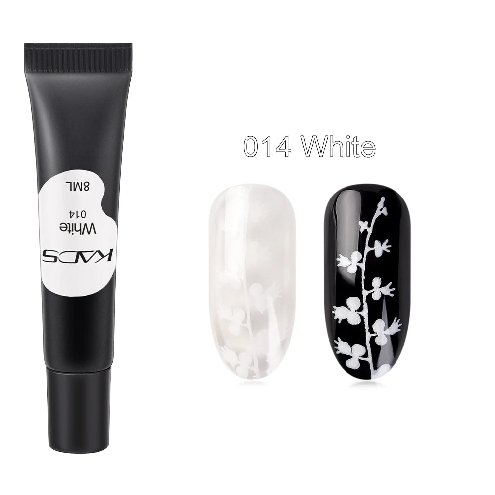 KADS 8ml Stamping Gel Polish - Black White Nail Art Paint