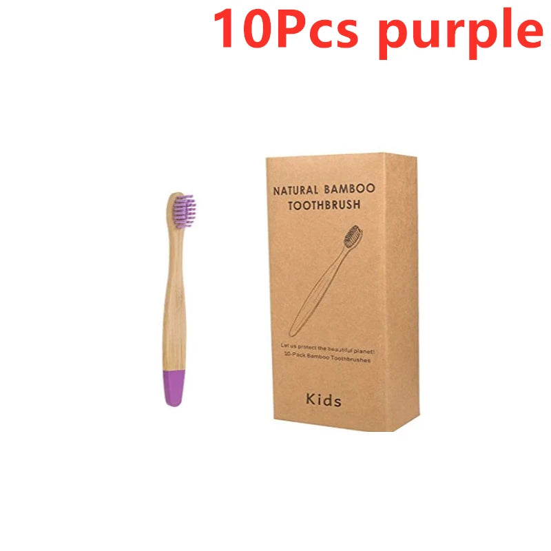 Kids Organic Bamboo Toothbrush - Soft Bristle Eco-Friendly Handle