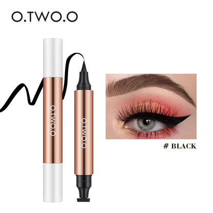 O.TWO.O Double-Ended Eyeliner Stamp Pen - Waterproof Black Makeup