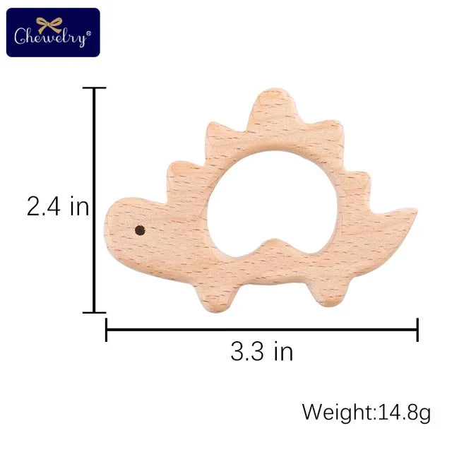 10-Piece Wooden Animal Baby Teether Set - Beech Grasping Toy