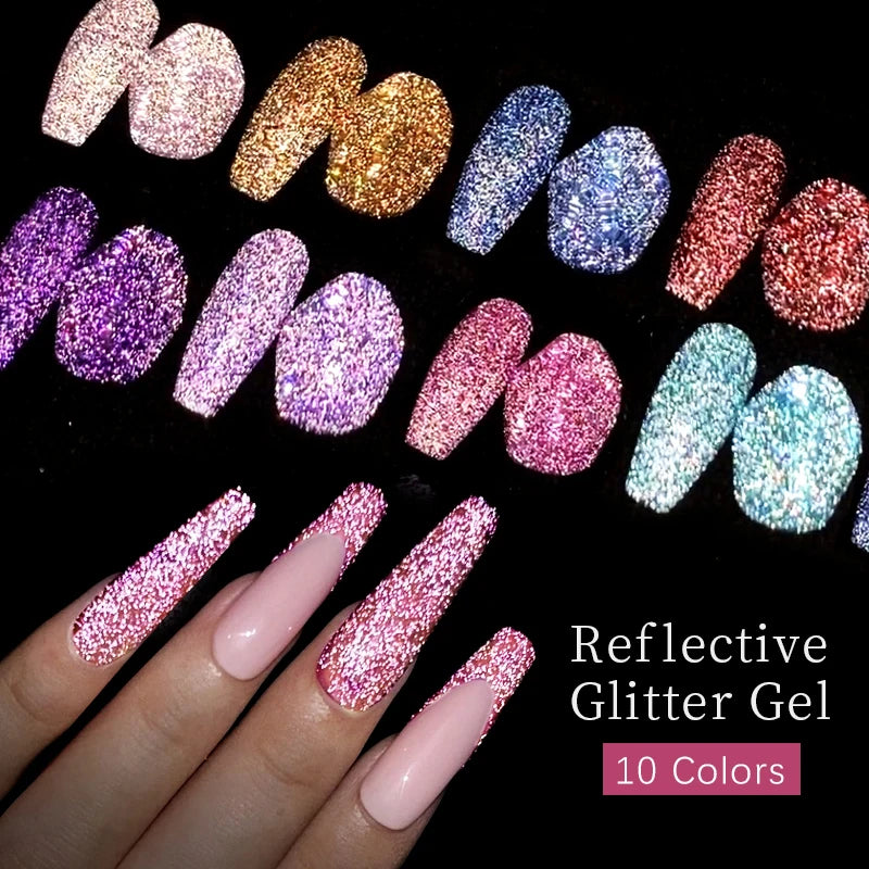 UR SUGAR 7.5ml Reflective Glitter Pink Sequin Gel Polish